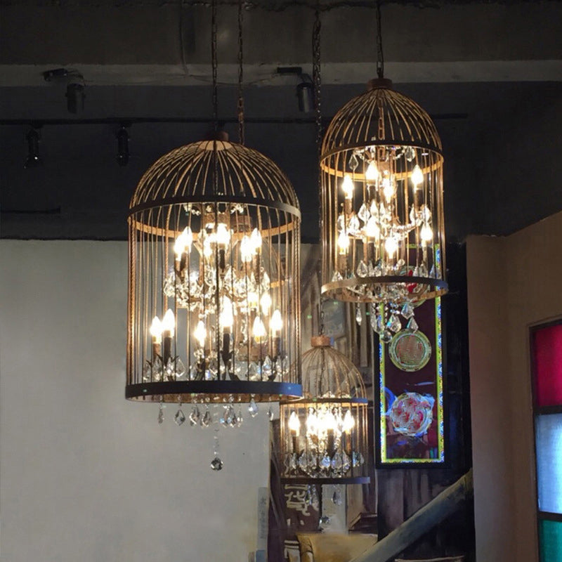 Farm Style Birdcage Chandelier Lamp Metal Pendant Light - Rebooters
