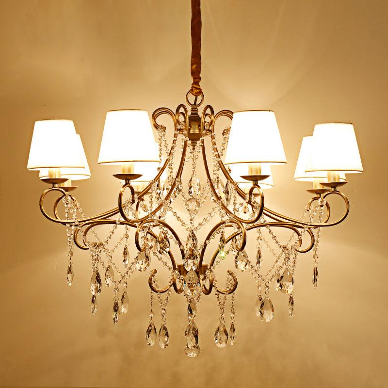 Gold Finish Ceiling Hang Light Vintage Metal Chandelier - Rebooters