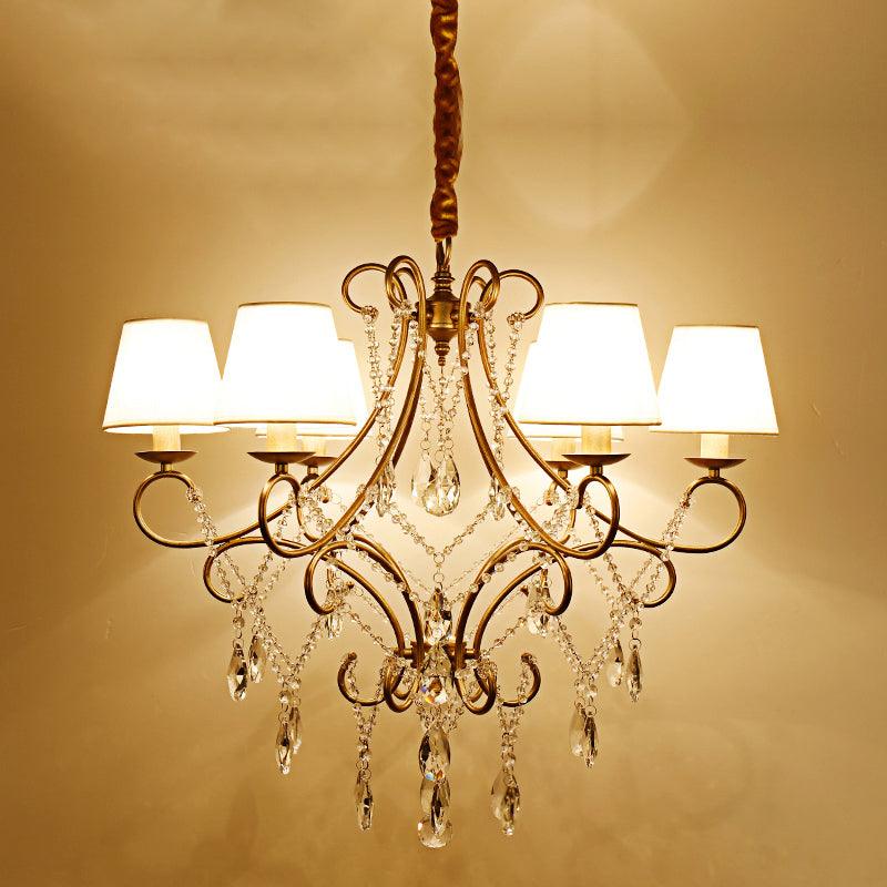 Gold Finish Ceiling Hang Light Vintage Metal Chandelier - Rebooters