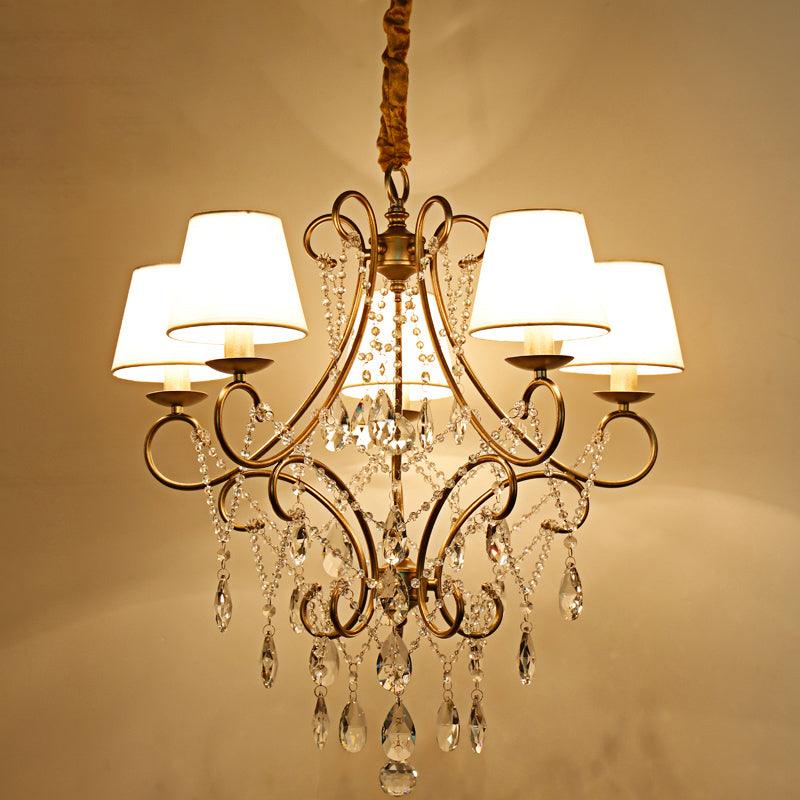 Gold Finish Ceiling Hang Light Vintage Metal Chandelier - Rebooters