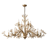 Amber Crystal Branch Pendant Chandelier Rustic Gold Lighting - Rebooters