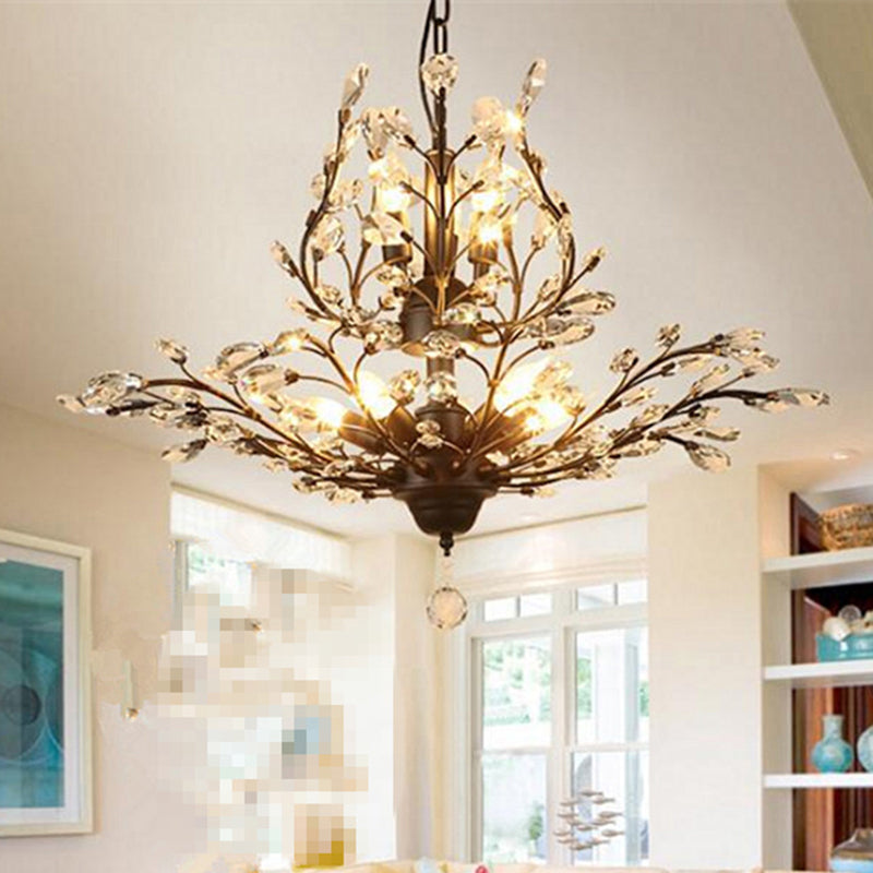 Twig Shaped Ceiling Hang Lamp Farm Style Crystal Chandelier - Rebooters