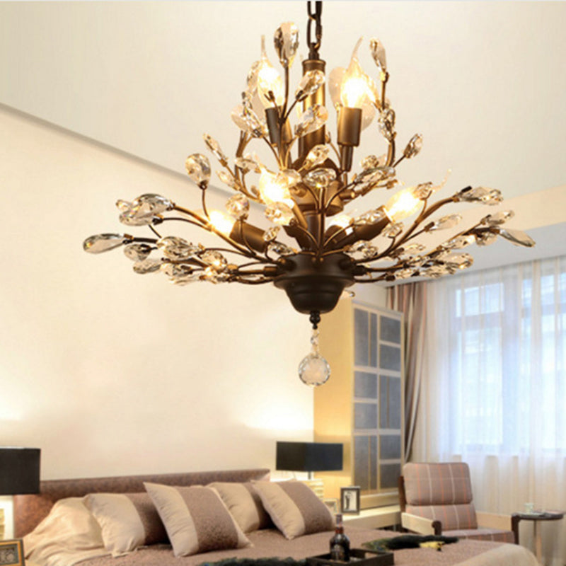 Twig Shaped Ceiling Hang Lamp Farm Style Crystal Chandelier - Rebooters