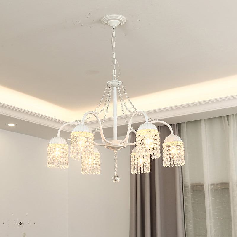 Crystal Tassel LED Chandelier Lamp Country Style Living Room - Rebooters