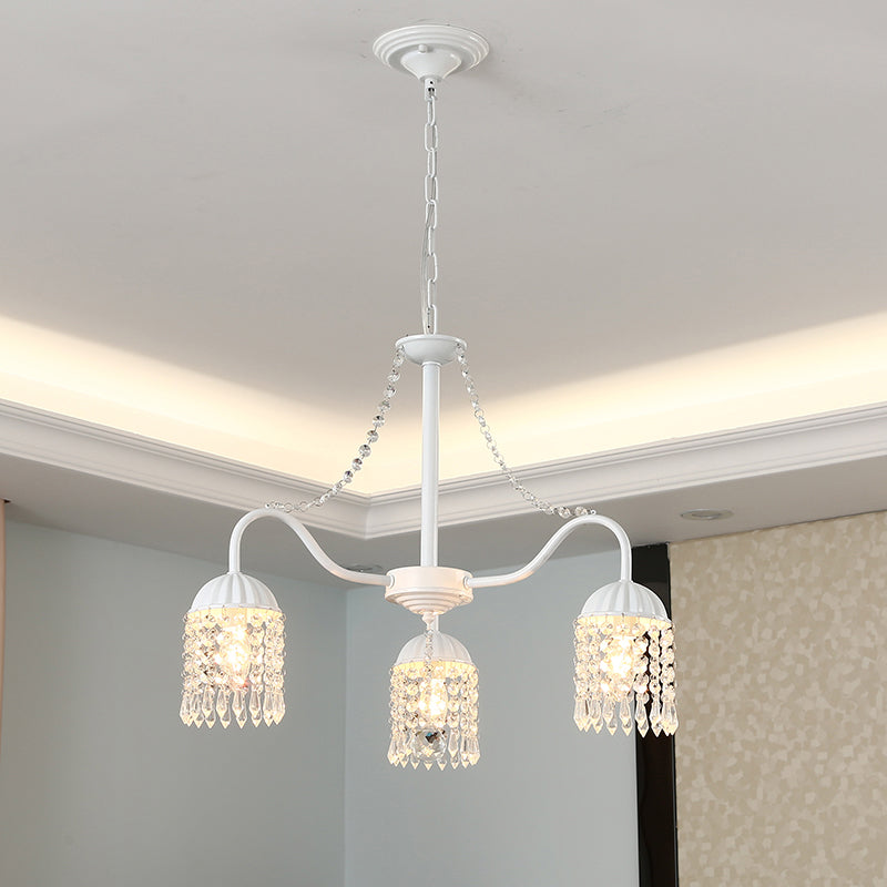 Crystal Tassel LED Chandelier Lamp Country Style Living Room - Rebooters