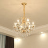 Metal Gold Plated Chandelier Candle Antique Style Ceiling Light - Rebooters