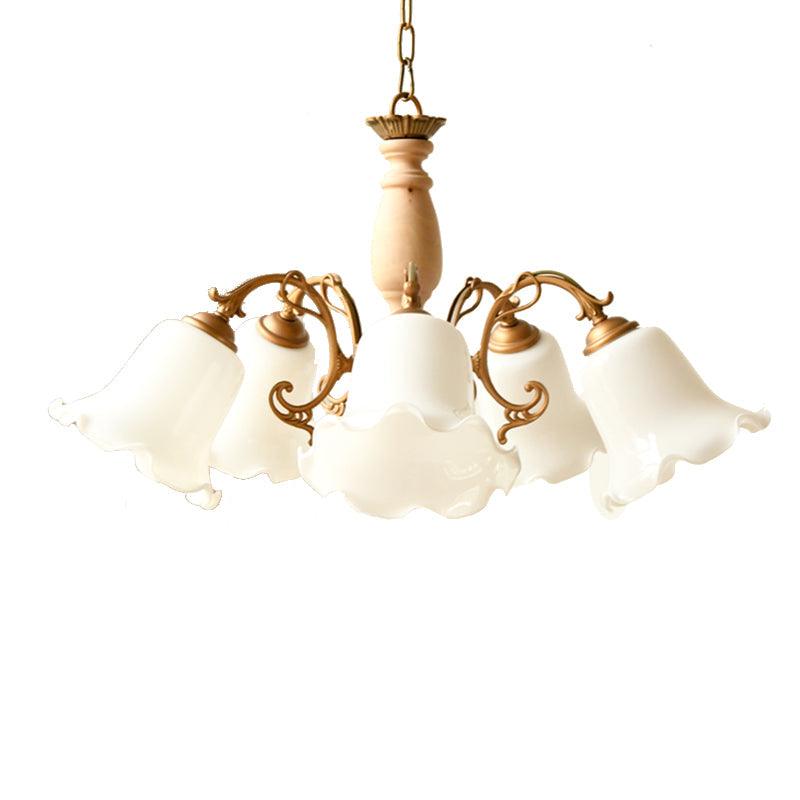 5 Lights Chandelier Light with Scalloped Metal Shade - Rebooters