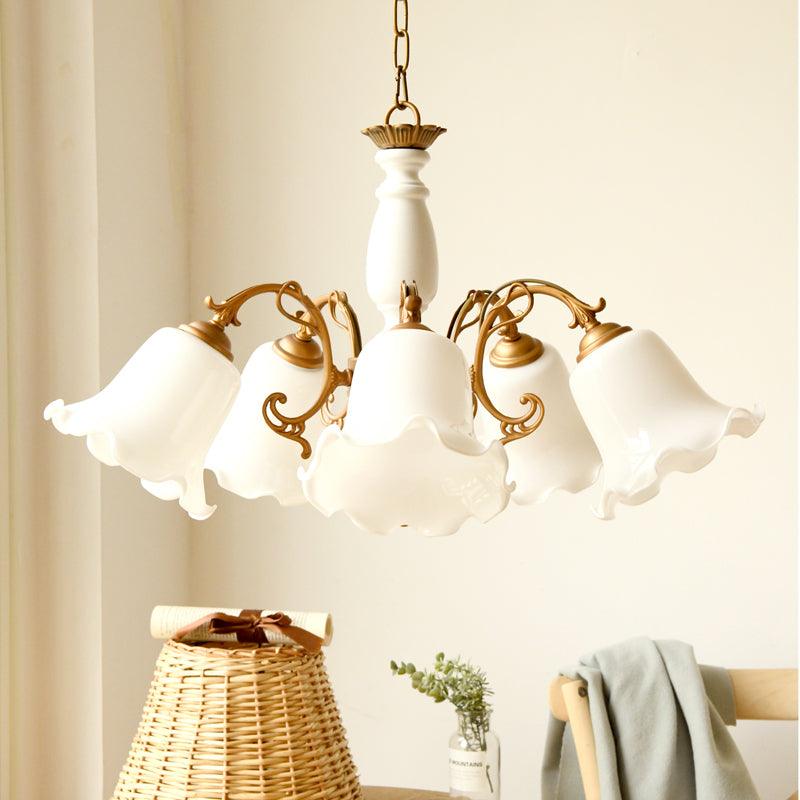 5 Lights Chandelier Light with Scalloped Metal Shade - Rebooters