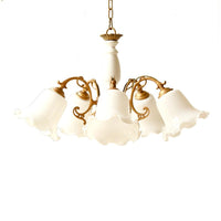 5 Lights Chandelier Light with Scalloped Metal Shade - Rebooters