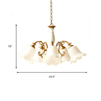 5 Lights Chandelier Light with Scalloped Metal Shade - Rebooters