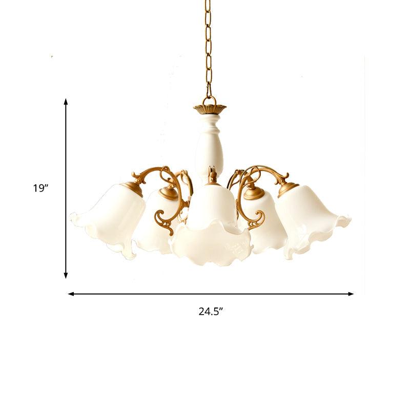 5 Lights Chandelier Light with Scalloped Metal Shade - Rebooters