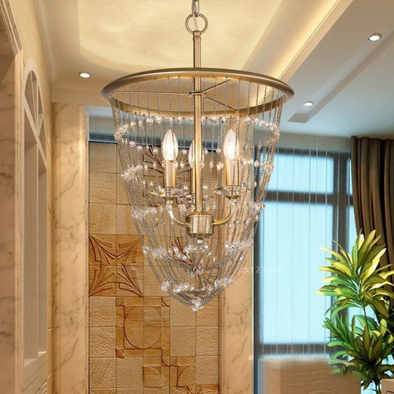 Wire Mesh Chandelier Light Modern Metal 3 Lights Gold - Rebooters