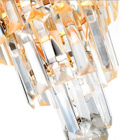 3/7 Lights Dining Room Ceiling Lamp with Layered Crystal Shade Modern Gold Chandelier Light 18 Inch Wide - Rebooters