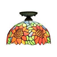 Bedroom Ceiling Light Tiffany 2-Light Sunflower Semi Flush Mount - Rebooters