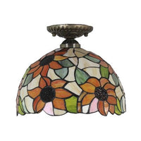 Bedroom Ceiling Light Tiffany 2-Light Sunflower Semi Flush Mount - Rebooters