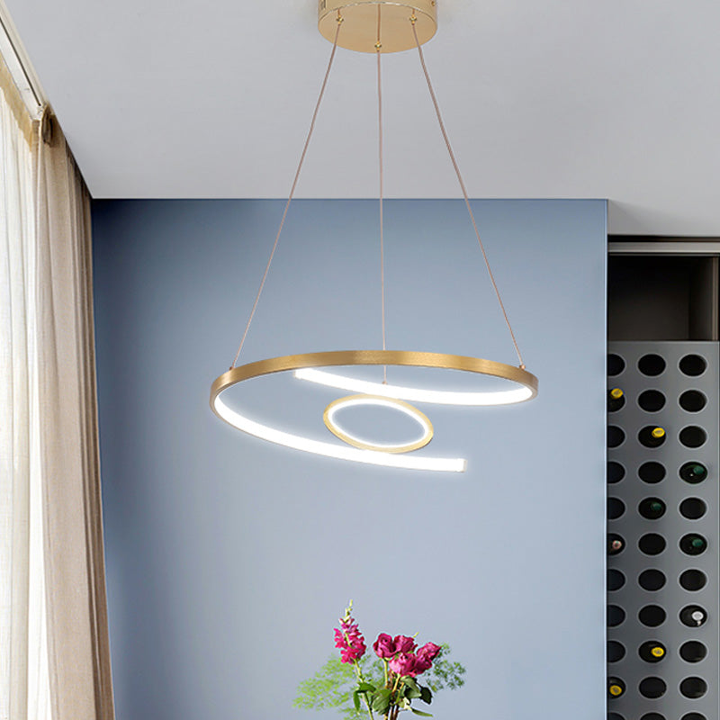 18"/23.5" Wide Twist Chandelier Lamp Modern Acrylic LED Gold Hanging Pendant Lamp - Rebooters