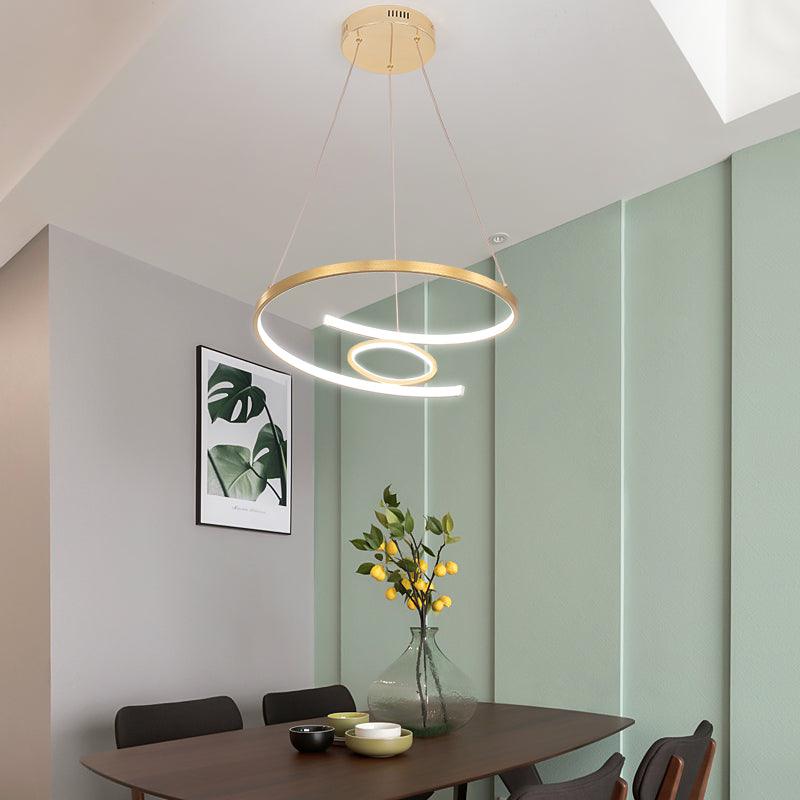 18"/23.5" Wide Twist Chandelier Lamp Modern Acrylic LED Gold Hanging Pendant Lamp - Rebooters