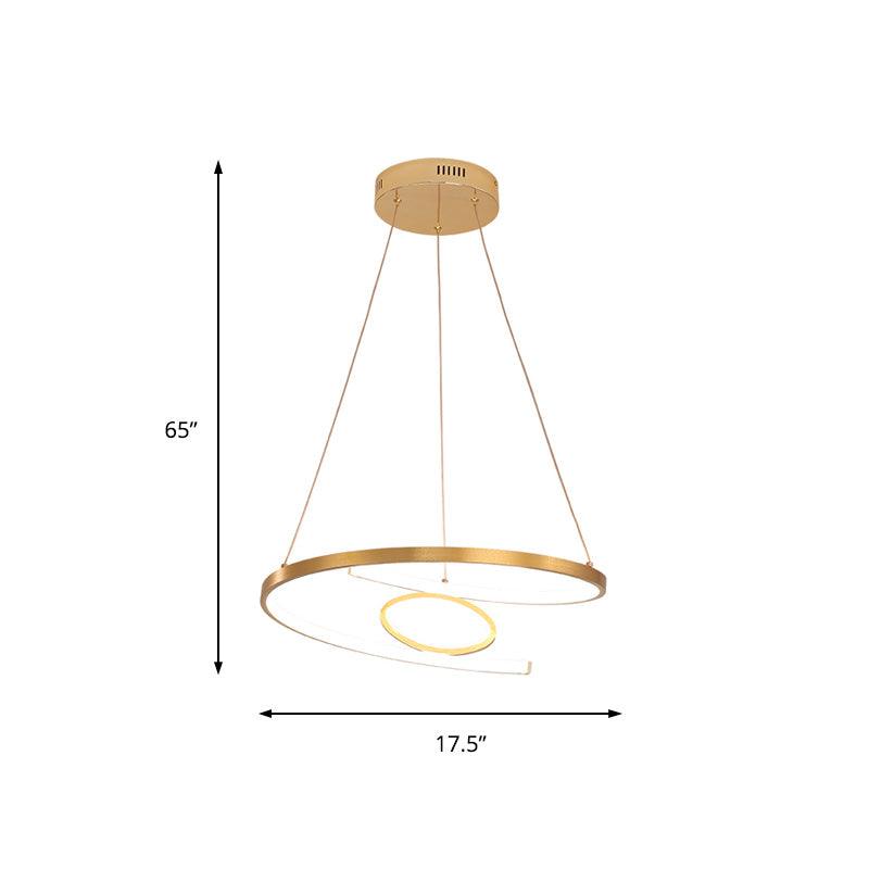 18"/23.5" Wide Twist Chandelier Lamp Modern Acrylic LED Gold Hanging Pendant Lamp - Rebooters