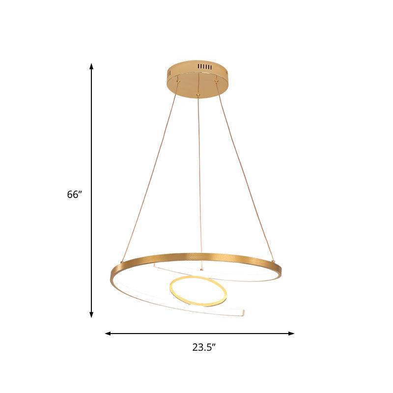 18"/23.5" Wide Twist Chandelier Lamp Modern Acrylic LED Gold Hanging Pendant Lamp - Rebooters