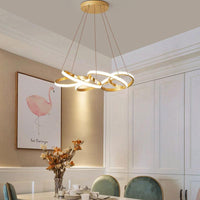 19.5"/25.5" Wide Curve Chandelier Lamp Modernism Gold Pendant - Rebooters