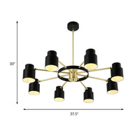 6/8 Lights Radial Pendant Chandelier Contemporary Metal Light - Rebooters