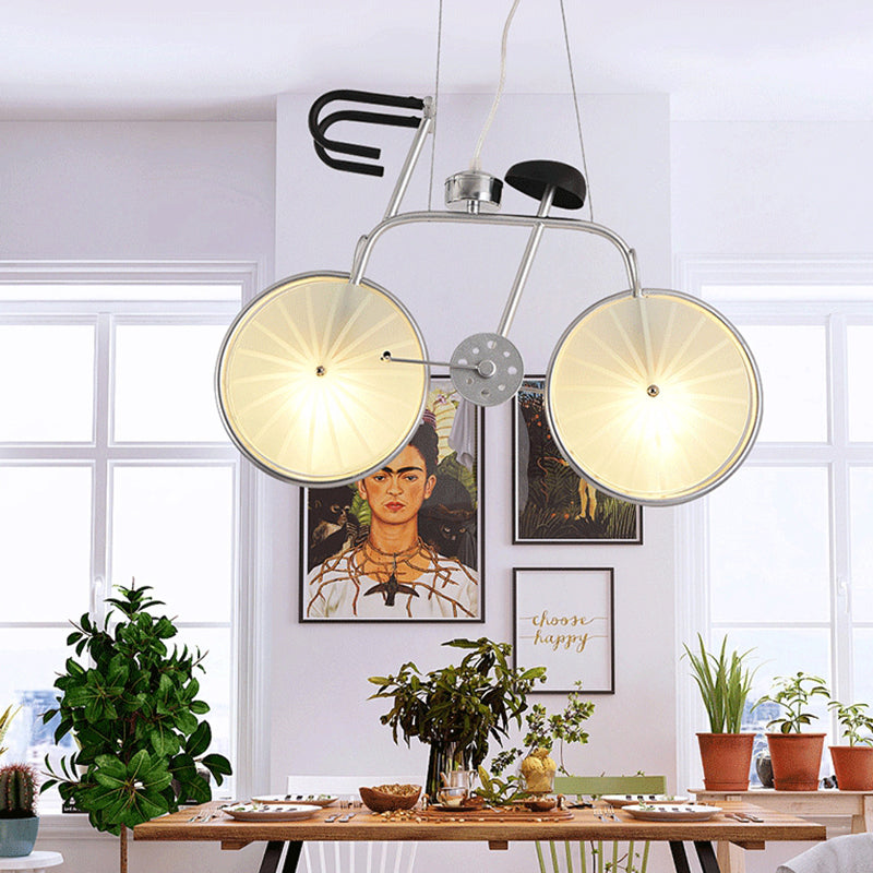 Blue/White Bicycle Chandelier Light Fixture Kids 2/3 Lights - Rebooters