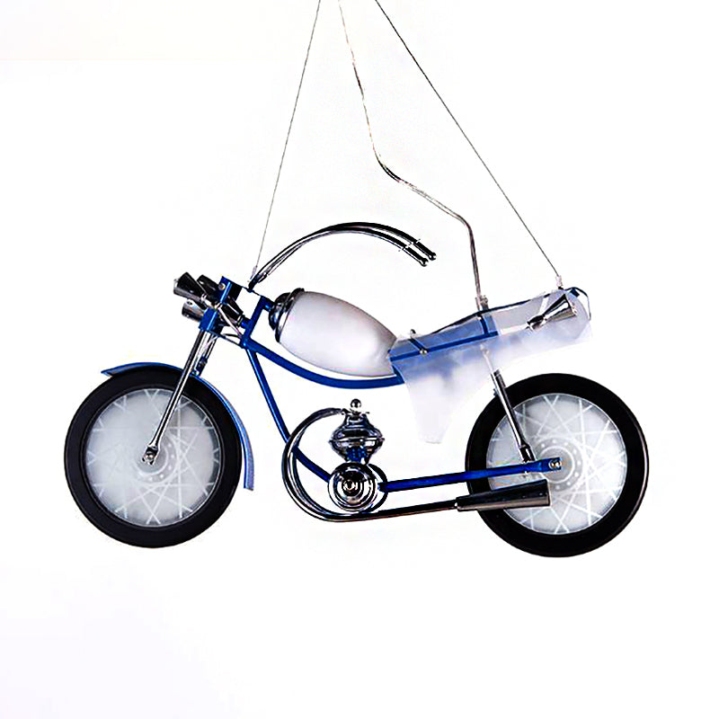Blue/White Bicycle Chandelier Light Fixture Kids 2/3 Lights - Rebooters
