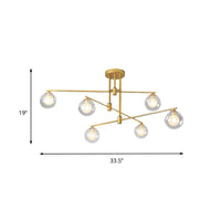 6/9 Lights Starburst Pendant Chandelier Minimalism Clear Glass - Rebooters