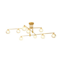 6/9 Lights Starburst Pendant Chandelier Minimalism Clear Glass - Rebooters