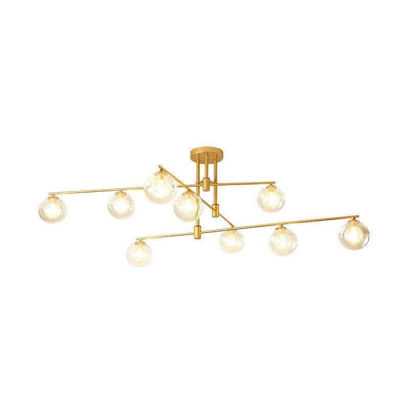 6/9 Lights Starburst Pendant Chandelier Minimalism Clear Glass - Rebooters