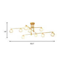 6/9 Lights Starburst Pendant Chandelier Minimalism Clear Glass - Rebooters