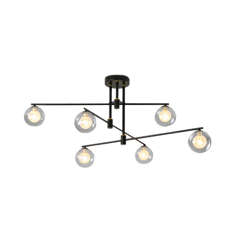 6/9 Lights Starburst Pendant Chandelier Minimalism Clear Glass - Rebooters