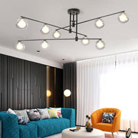 6/9 Lights Starburst Pendant Chandelier Minimalism Clear Glass - Rebooters