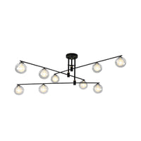 6/9 Lights Starburst Pendant Chandelier Minimalism Clear Glass - Rebooters