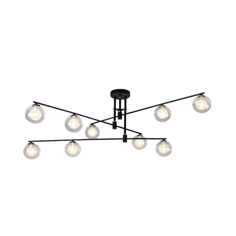 6/9 Lights Starburst Pendant Chandelier Minimalism Clear Glass - Rebooters