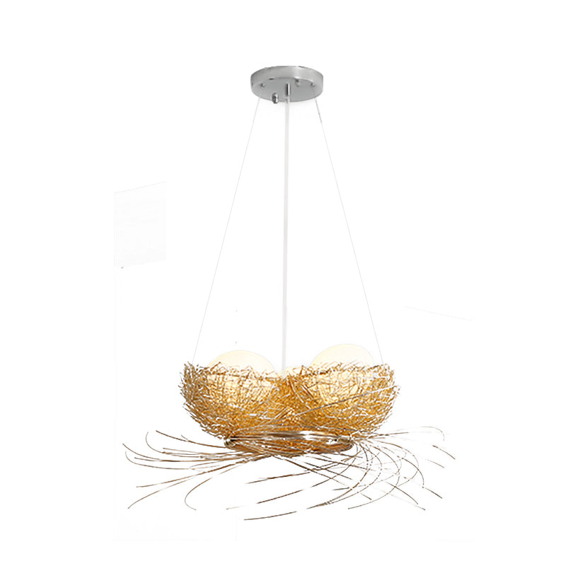 Egg Shaped Chandelier Pendant Art Deco White Glass Lamp - Rebooters