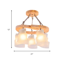 3/5 Bulbs Spiral Chandelier Nordic Frosted Glass Pendant Light - Rebooters