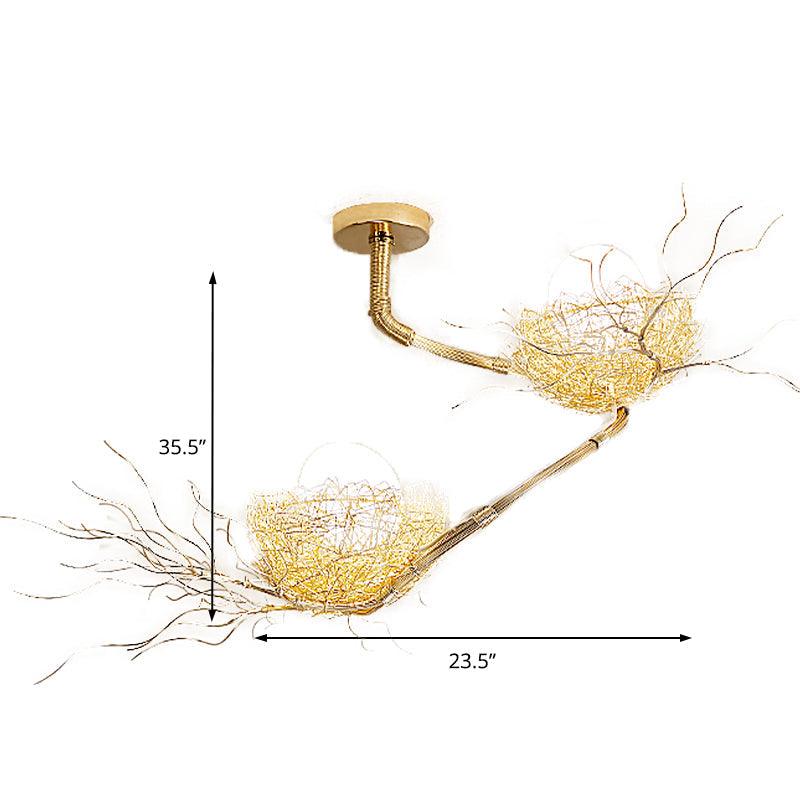 1/2/3 Lights Living Room Chandelier Artistry Golden Light Fixture - Rebooters