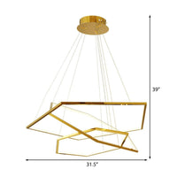 3-Tiered Pentagons LED Hanging Chandelier Minimalist Light - Rebooters