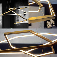 3-Tiered Pentagons LED Hanging Chandelier Minimalist Light - Rebooters