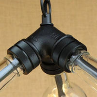 3 Bulbs Bottle Chandelier Lamp Rustic Stylish Blue Clear Glass Pendant Light Fixture for Restaurant - Rebooters