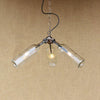 3 Bulbs Glass Hanging Lighting Industrial Stylish Blue Clear Wine Bottle Chandelier Lamp - Rebooters