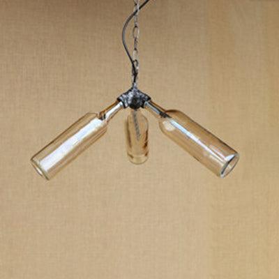3 Heads Bottle Hanging Lamp Rustic Industrial Chandelier - Rebooters