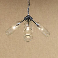 3 Heads Bottle Hanging Lamp Rustic Industrial Chandelier - Rebooters