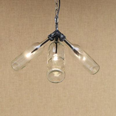 3 Heads Bottle Hanging Lamp Rustic Industrial Chandelier - Rebooters