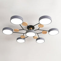 Acrylic Round Shade LED Ceiling Lighting Simplistic 7 Heads Chandelier - Rebooters