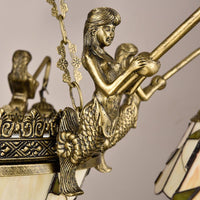 Bell Shade Chandelier Light Classic Hand Cut Glass Beige Pendant - Rebooters