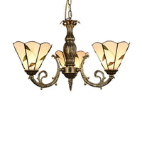 Bell Shade Chandelier Light Classic Hand Cut Glass Beige Pendant - Rebooters