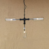 3 Lights Chandelier Lamp Vintage Style Bottle Glass Shade for Bar - Rebooters