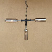 3 Lights Chandelier Lamp Vintage Style Bottle Glass Shade for Bar - Rebooters